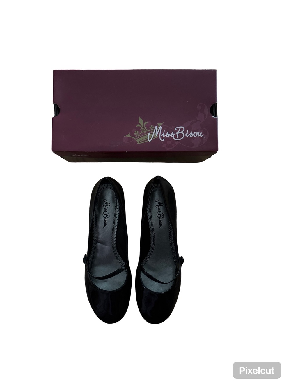 Miss Bisou Black Mary Jane Flats with Strap
